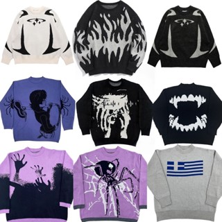 2024 Nova Roupa De Malha Vintage Masculina Y2K Stars Camisola Gráfica De Pullover Unisexo Estética Para Adolescentes em Oferta na Shopee