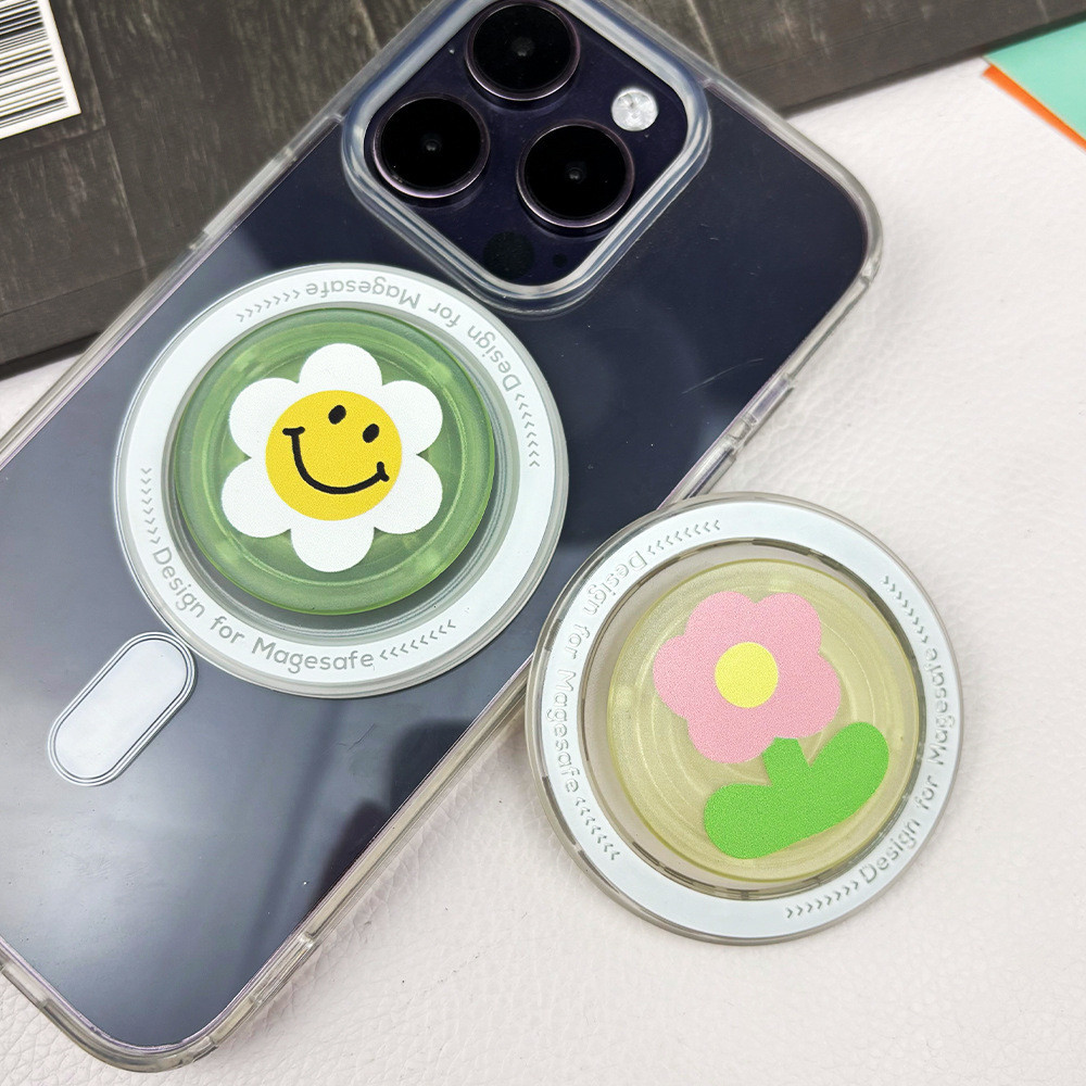 Porta Telefone Magnético Redondo Colorido Fofo Para Caixa Magsafe E IPhone 15 14 Pro Max 14 Plus Anel Pop Dobrável Cor em Oferta na Shopee