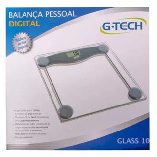 Balança Digital G-tech Balgl10 Em Vidro Temperado Até 180 Kg em Oferta na Shopee