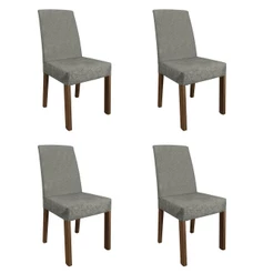 Kit 4 Cadeiras de Jantar 4255 Rustic/Silver Madesa