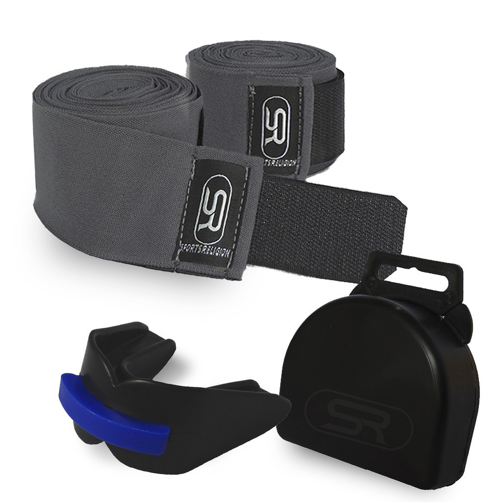 Protetor Bucal Duplo C/ Estojo + Bandagem Elástica 3 Metros