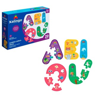 Quebra-Cabeça AEIOU 20 Peças Grandes para Crianças a partir de 2 Anos Xalingo - 17809 em Oferta na Shopee