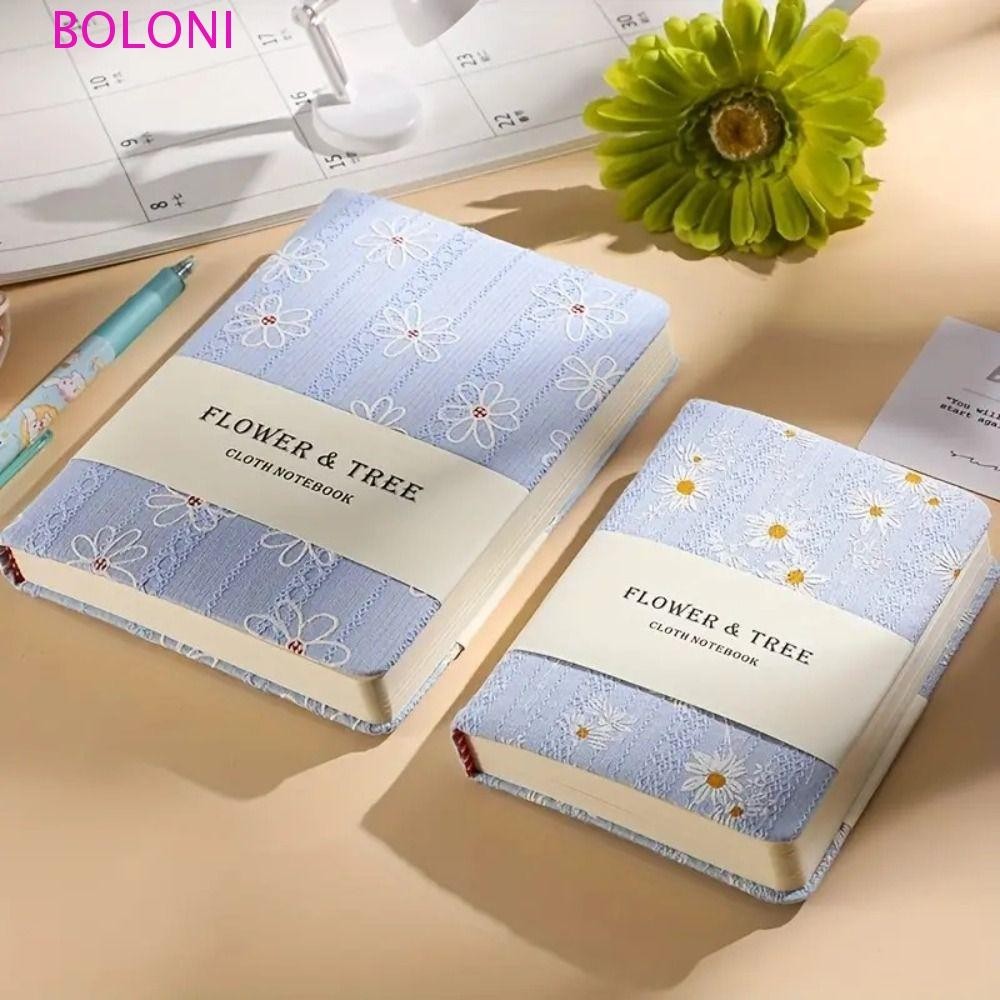 BOLONI Floral Caderno , Capa De Tecido Daisy Hand Ledger Com Estilo , Morandi Cotton Cloth Binding Compacto Estudantes De Livro De Bolso