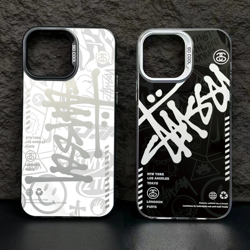 Marcas Da Moda Graffiti Case Para iPhone 16 15 14 13 12 11 Pro Max XR X XS 7 8 Plus SE2 Legal Criativo Luxo IMD Chapeamento Metal Capa Dura À Prova De Choque em Oferta na Shopee