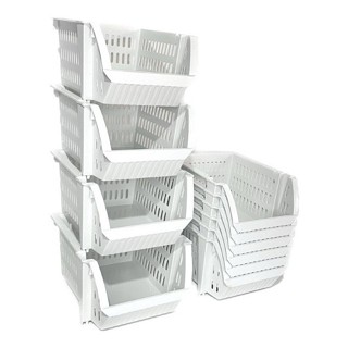 10 Caixas Bin Organizadora Plástica Empilhavel Cesto em Oferta na Shopee