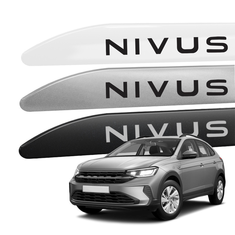 Friso Lateral Nivus 2021 a 2024 Ponta Facao Cor Original e com Grafia em Adesivo Compatível