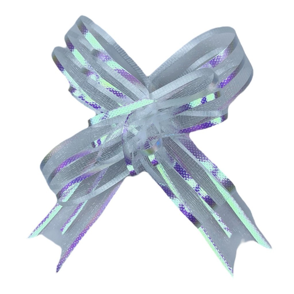 100 LAÇOS FACIL P/ PRESENTE ORGANZA HOLOGRÁFICO BRANCO 1,8 CM x 39 CM (Ex) em Oferta na Shopee