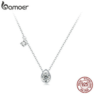 Colar De Fita Bamoer 925 Sterling 0.5CT Jóias Em Forma De Pêra Moissanita Presentes Para Mulheres em Oferta na Shopee