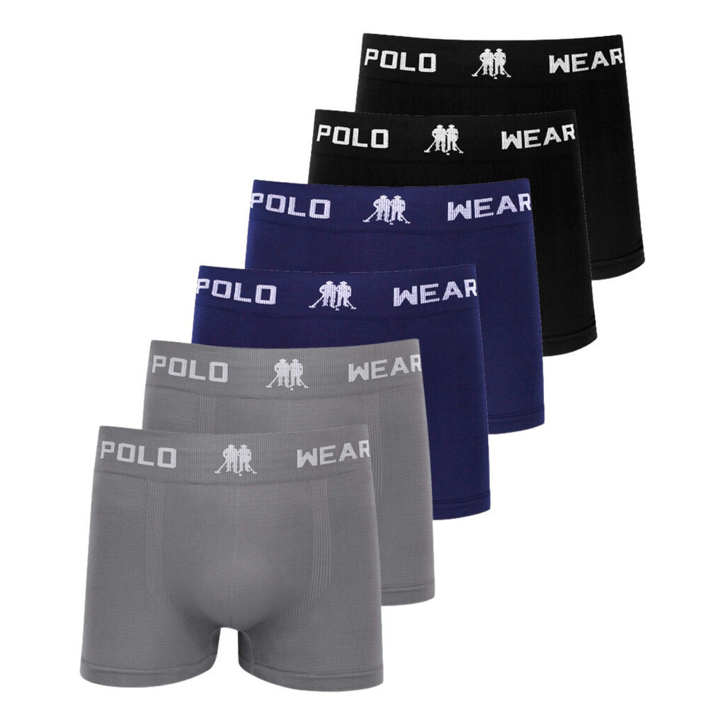 Kit 6 Cuecas Masculinas Boxer Microfibra Polo Wear Sortido