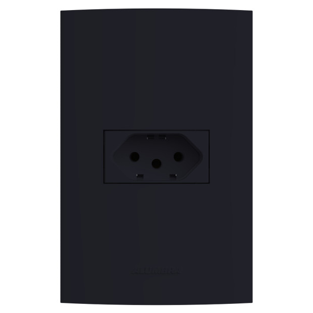 Conjunto Tomada 10A 2P+T 4x2 85740 Alumbra Inova Pro Class Preto Fosco