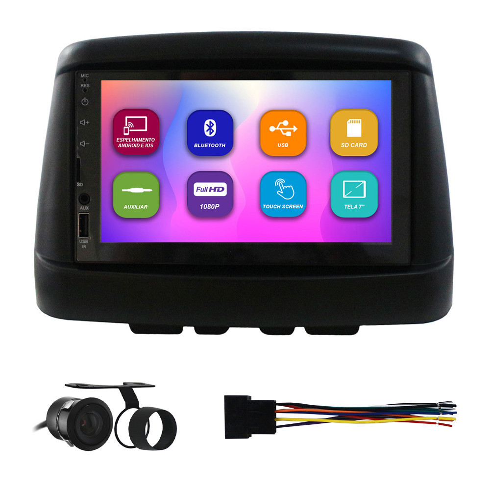 Kit Multimídia 7 Pol Doblo 2000 Em Diante Espelhamento Android Ios 2 Din Preto Camera Ré em Oferta na Shopee