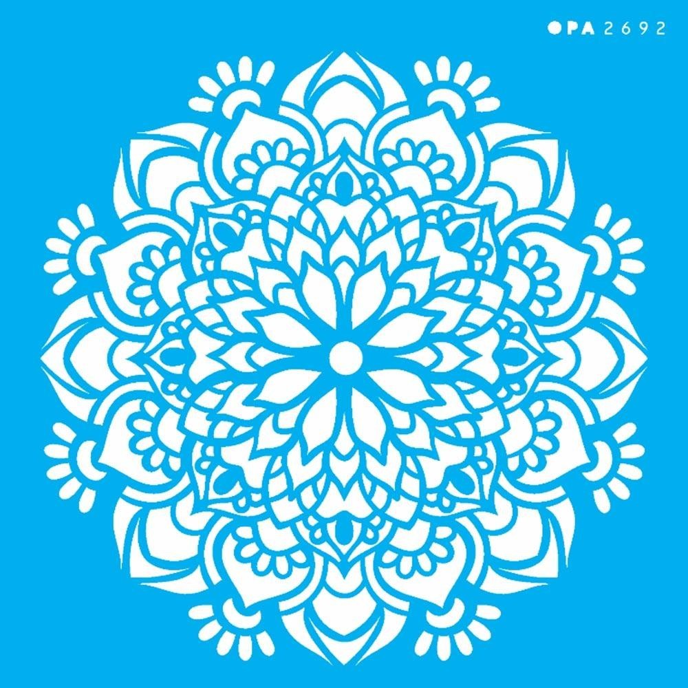Stencil Opa 14 x 14 cm - Mandala Flor Bauer - 2692