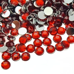 Chaton Redondo Modelo Diamante 6mm - Vermelho - Base Reta