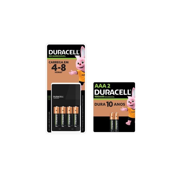 Kit 6 Pilhas Recarregáveis (4AA + 2AAA)+ Carregador Duracell - Home Appliances