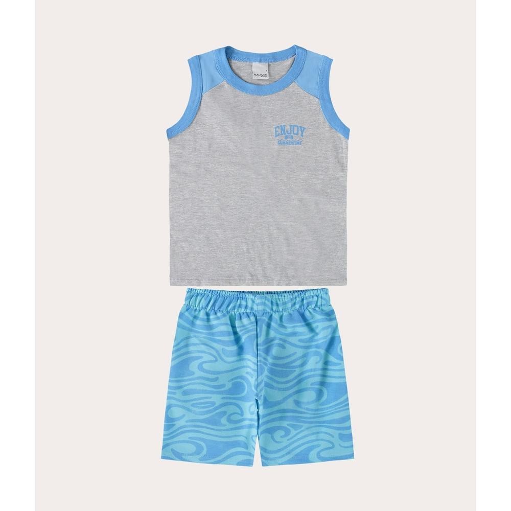 Conjunto Infantil Menino Regata Em Moletinho Malwee Kids - Baby & Kids Fashion