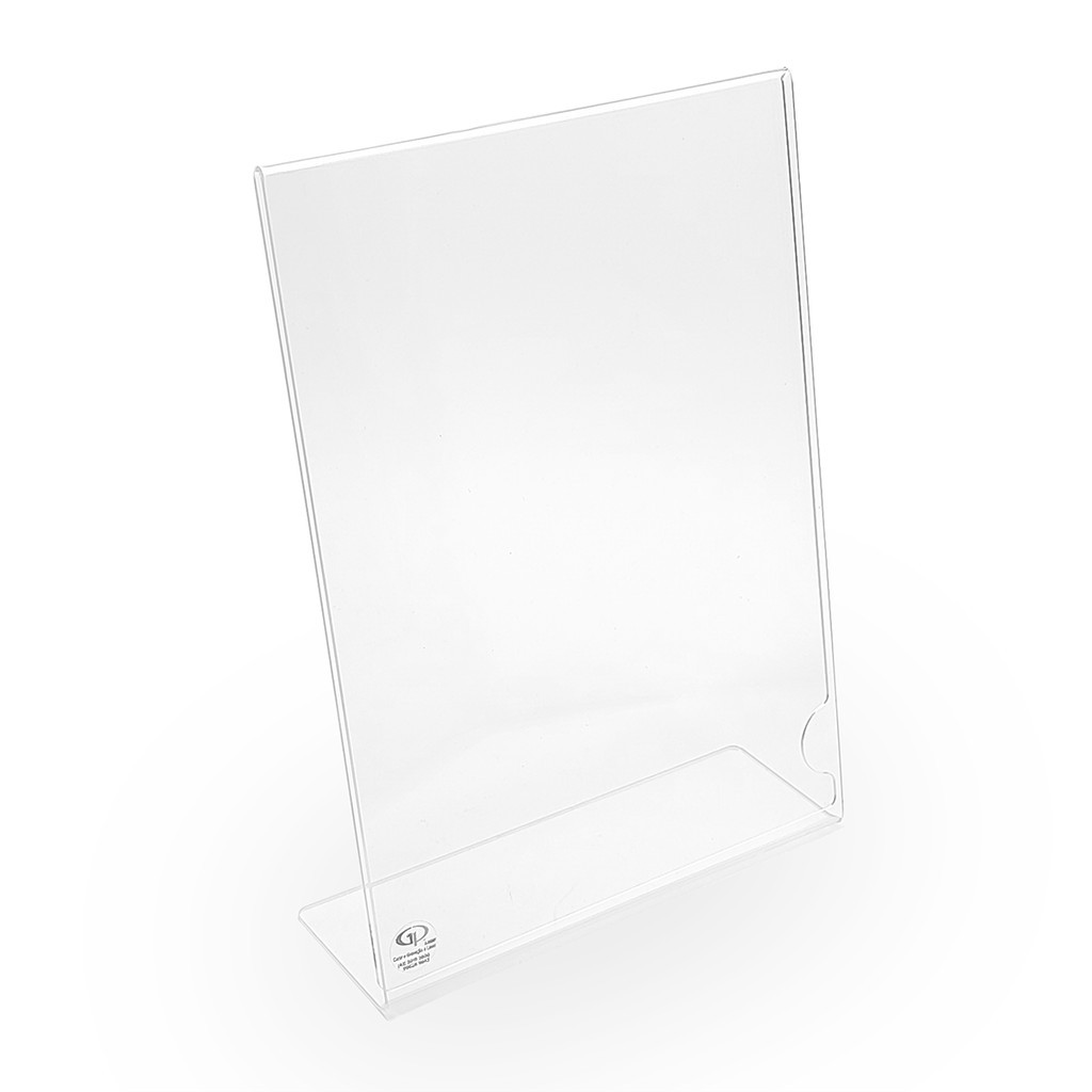 Porta Preço de Mesa A5 em Acrílico Cristal Display Expositor de Ofertas e Panfletos Balcão