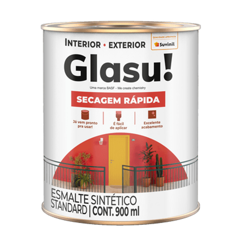 ESMALTE SINTÉTICO BRILHANTE 900ML GLASU! - VÁRIAS CORES - Home & Living