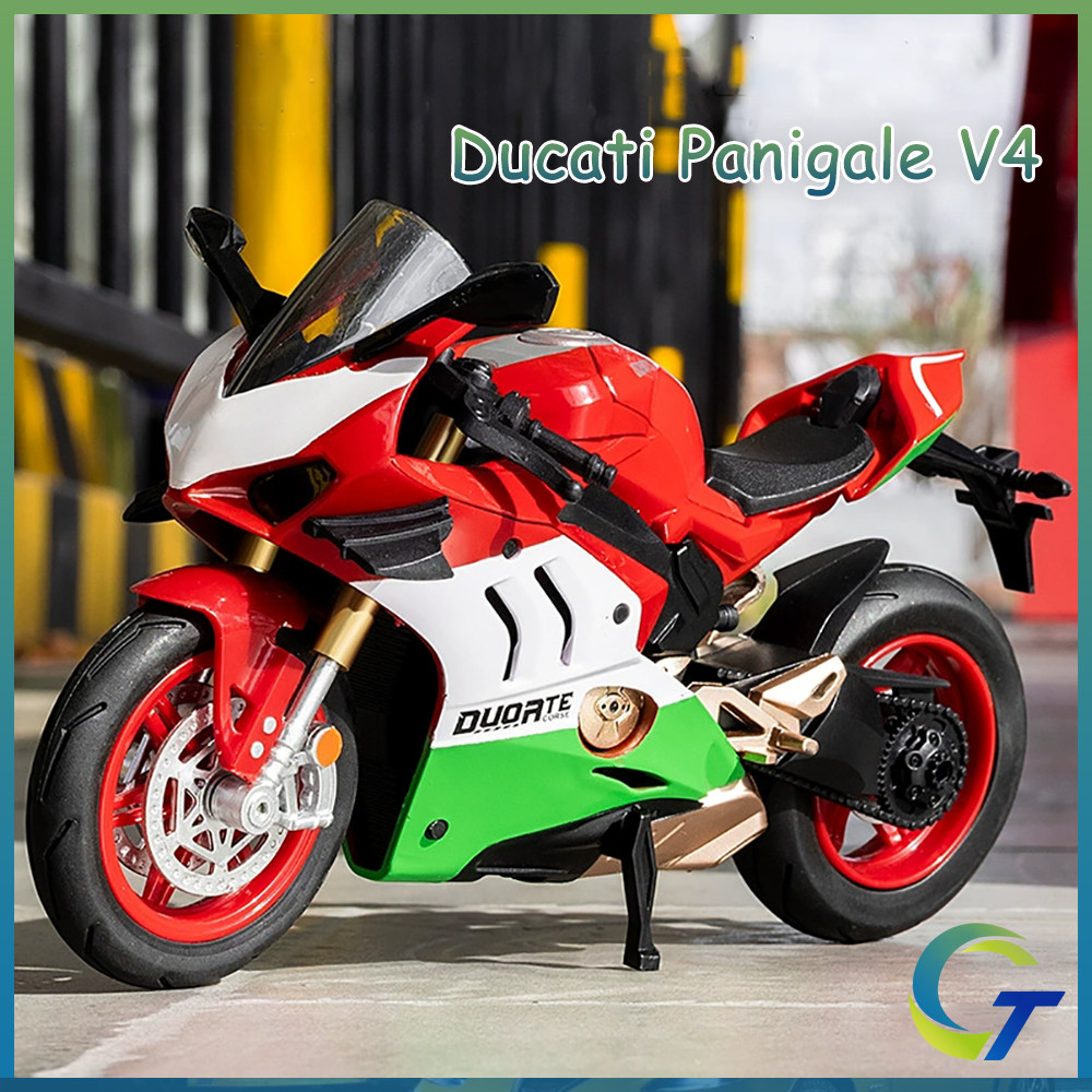 1 : 10 Ducati Panigale V4 Motocicleta Diecast Brinquedos Modelo De Carro Carros Liga Coleção De Presente Para Meninos Cr