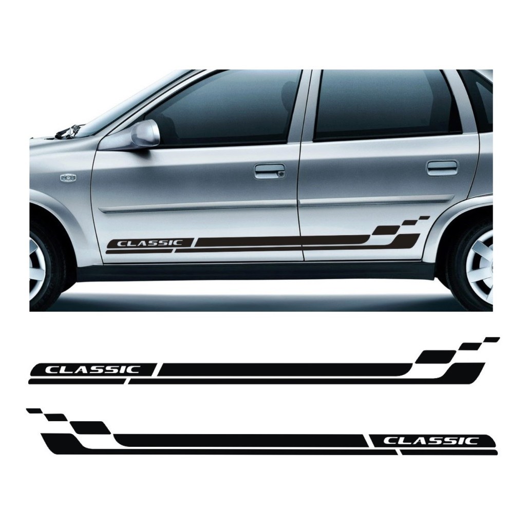 Adesivo Lateral  para Corsa Classic Chevrolet Faixa Colante Fita Adesiva Tuning Acessórios Automotivo