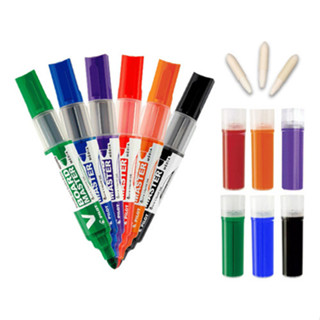 6 Canetas Quadro Branco Recarregável Pilot Coloridas + 6 Rec em Oferta na Shopee