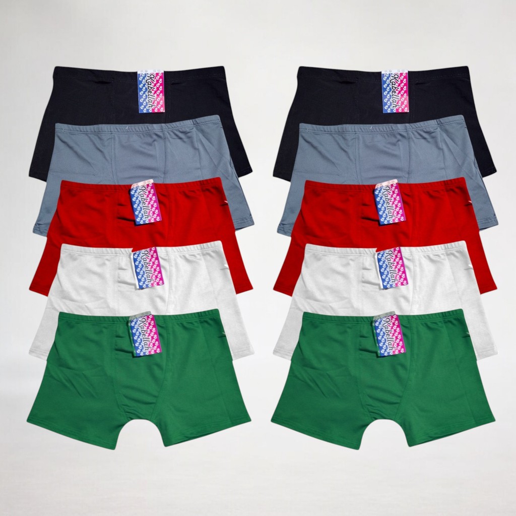 Kit 10 Cuecas Boxer Infantil Microfibra Lisa com Elástico Embutido Box Infantil Masculina de Criança