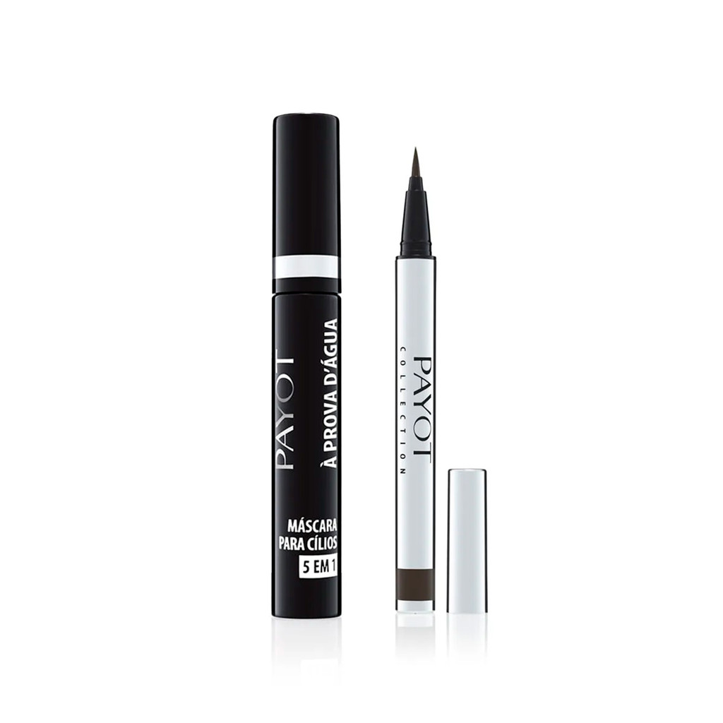 Kit Máscara de Cílios A Prova D'água + Caneta Delineadora Marrom Payot em Oferta na Shopee