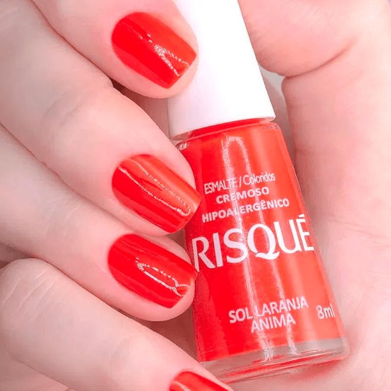 Esmalte Risqué Colorido Cremoso Sol Laranja Anima 8ml em Oferta na Shopee