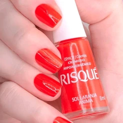 Esmalte Risqué Colorido Cremoso Sol Laranja Anima 8ml