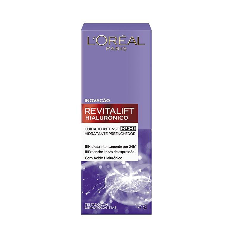 Creme Anti-Idade Olhos L'Oréal Paris Revitalift Hialurônico 15g em Oferta na Shopee