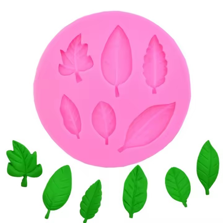 MOLDE SILICONE FOLHAS FOLHA FOLHAGEM PLANTAS ARVORE FONDANT