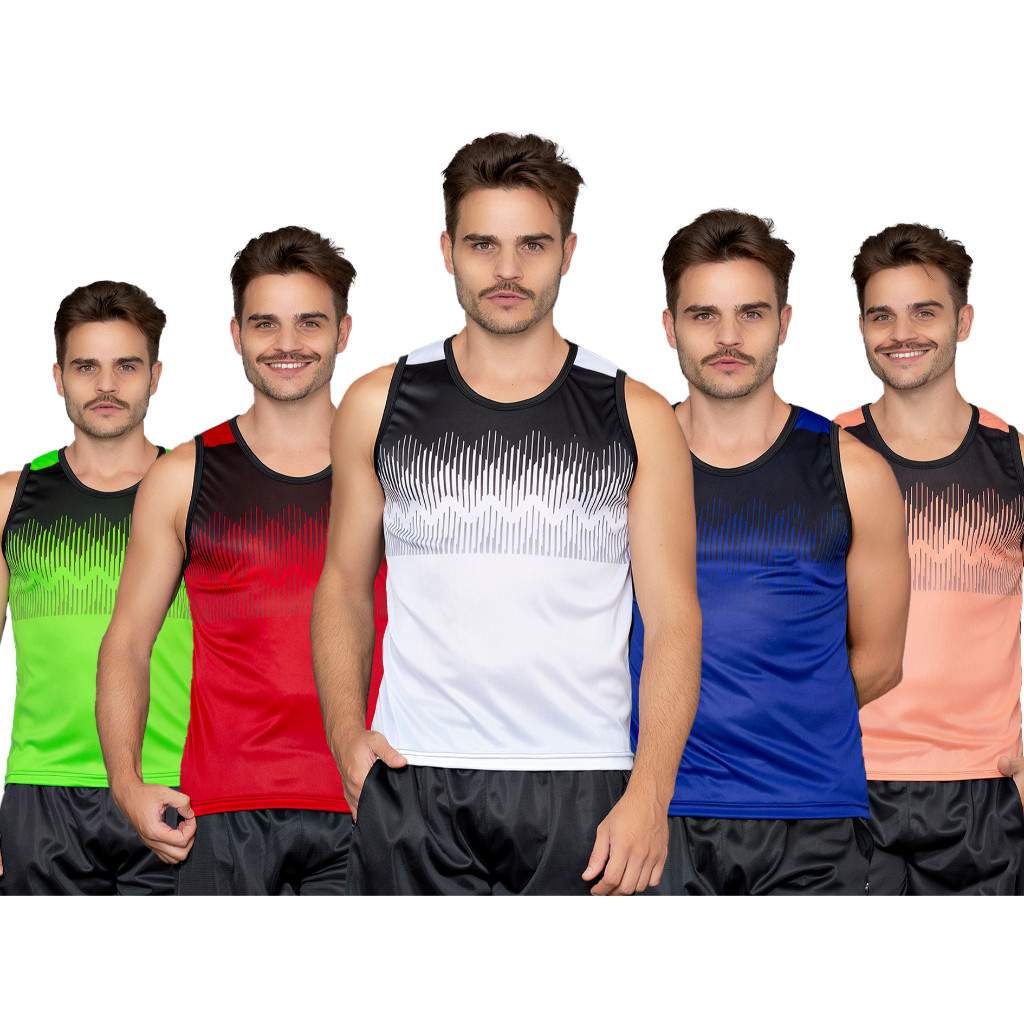 Kit 5 Regata Masculina Dryfit para treino academia corrida futebol cores variadas leve e confortavel em Oferta na Shopee