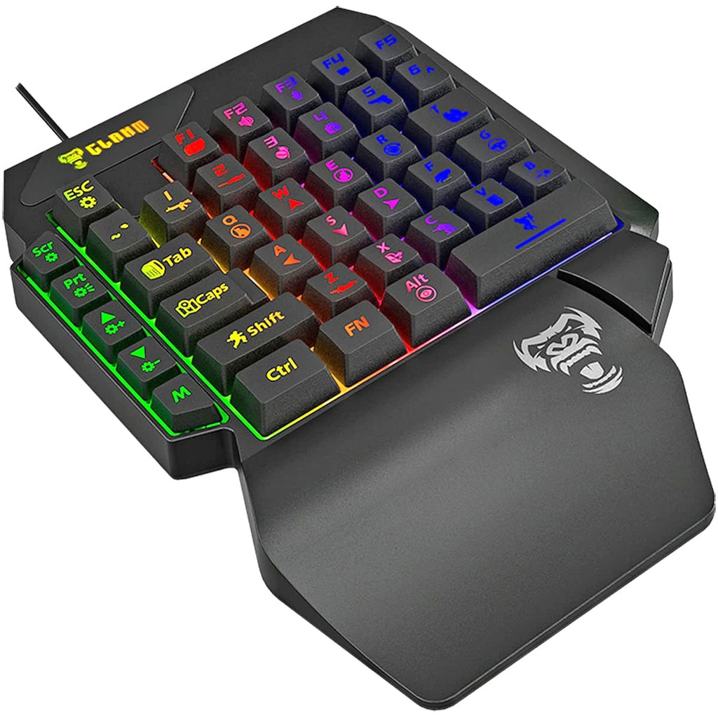 Teclado Gamer Compacto Mono 35% 40 Teclas Cabo 1,5m Com Apoio de Pulso Led Rainbow Clanm Void
