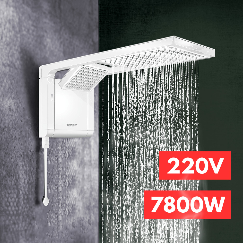 Chuveiro Ducha Elétrico Acqua Duo 220V 7800w Branco Lorenzetti Jato Direcionável Elegante Banheiro Banho Verão