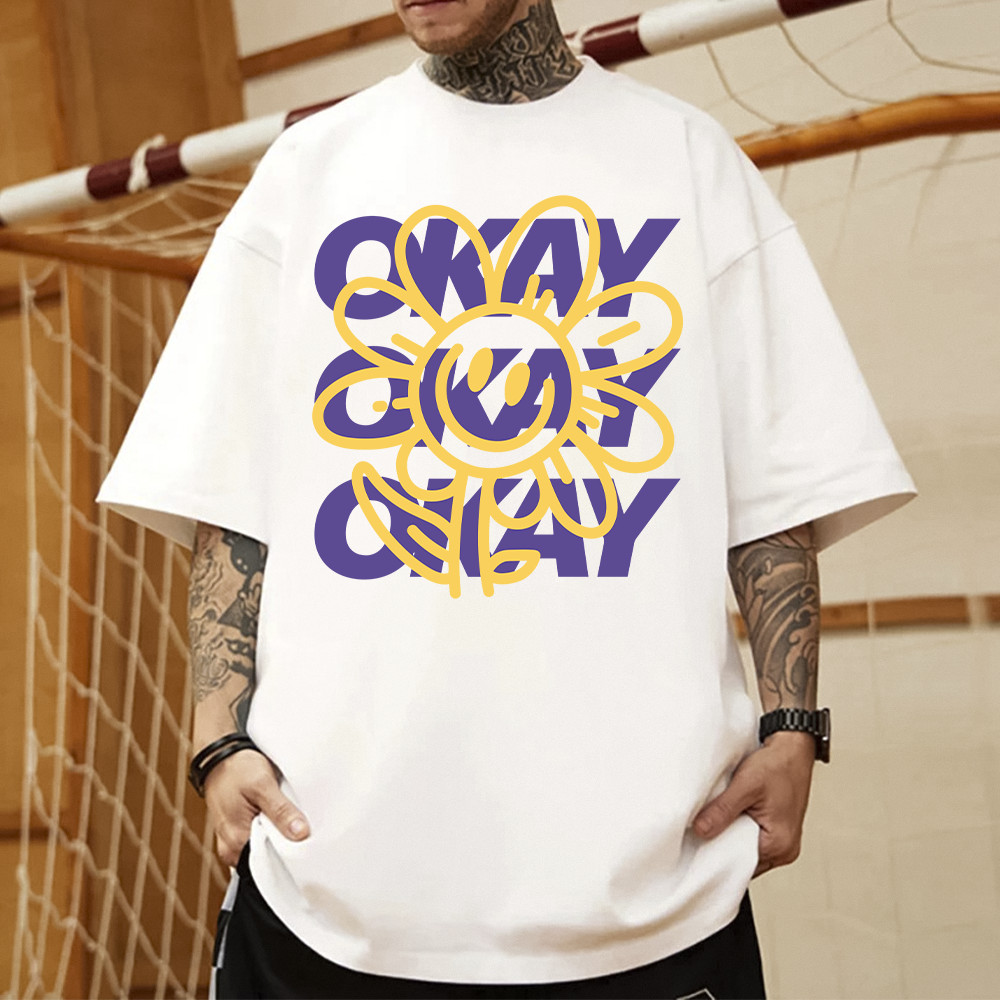 Camiseta Oversized Algodão Estilosa Okay Okay Okay Envio Rapido