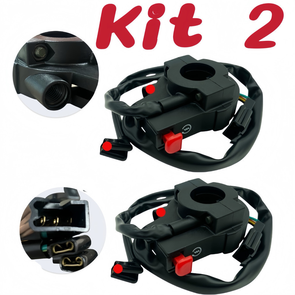Kit 2 Chave Punho De Partida Interruptor CG 150 Titan ESD, Honda CG 150 Titan EX, Honda CG 150 Titan Mix Marisa