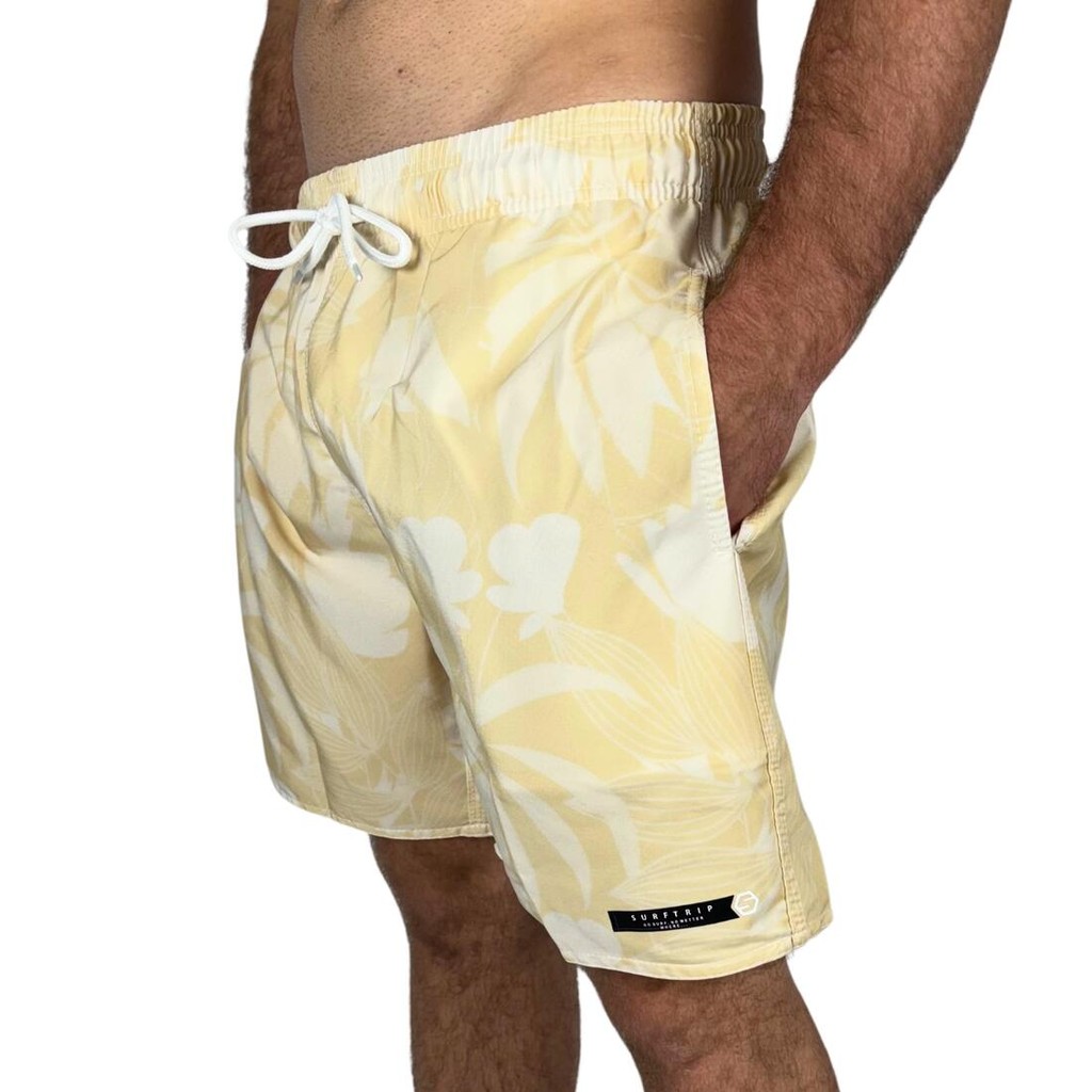 Bermuda Shorts Surftrip Floral Bege - Men Clothes