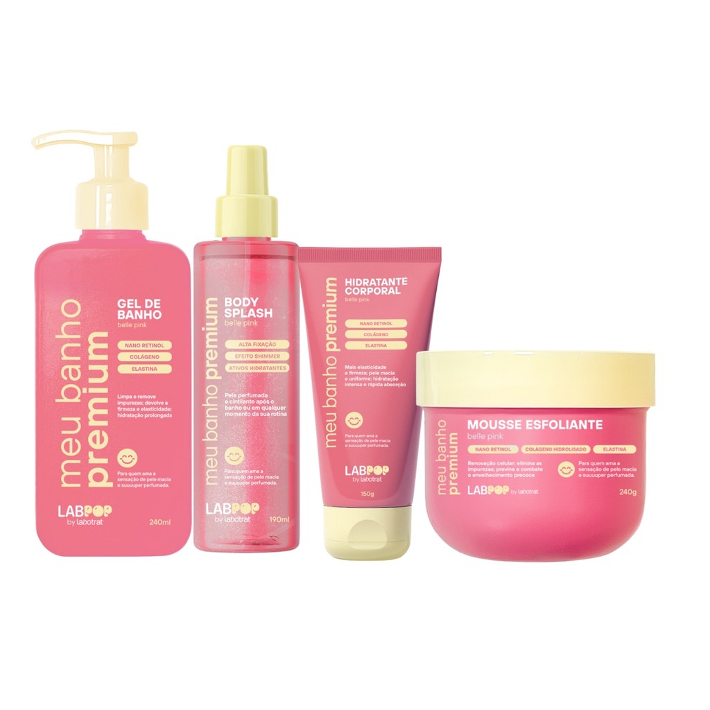 Creme Mousse Perfume Gel Corporal Belle Pink Labpop Labotrat em Oferta na Shopee