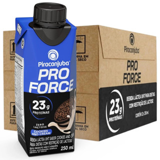 Pack com 12 Bebidas Láctea Pro Force Cookies and Cream 23g de Proteína 250ml Piracanjuba em Oferta na Shopee