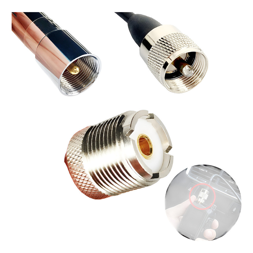 Conector Adaptador Sma Femea X Uhf Femea Para Radio Baofeng