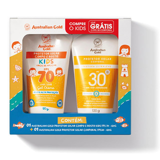 Kit Protetor Solar Australian Gold Kids Fps70 + Protetor Solar Kids  Fps 30 em Oferta na Shopee