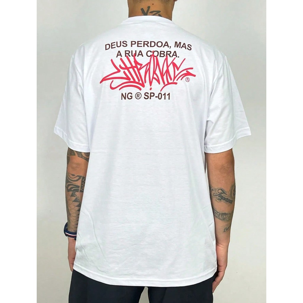 Camiseta Chronic Deus Perdoa, Mas A Rua Cobra Camisa Blusa Unissex Masculino Feminino 100% Algodão Top
