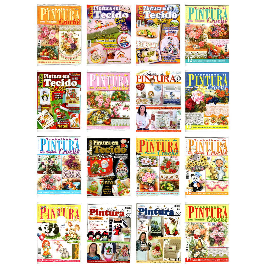 3 Revistas Pintura Em Tecido & Crochê Ed. Central Lote 2