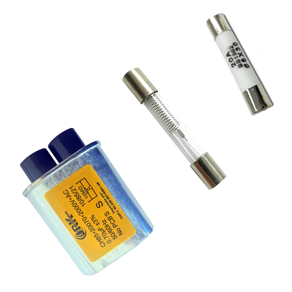 Kit Capacitor Microondas 0,70 +Fusivel 20A +Fusivel Retardo