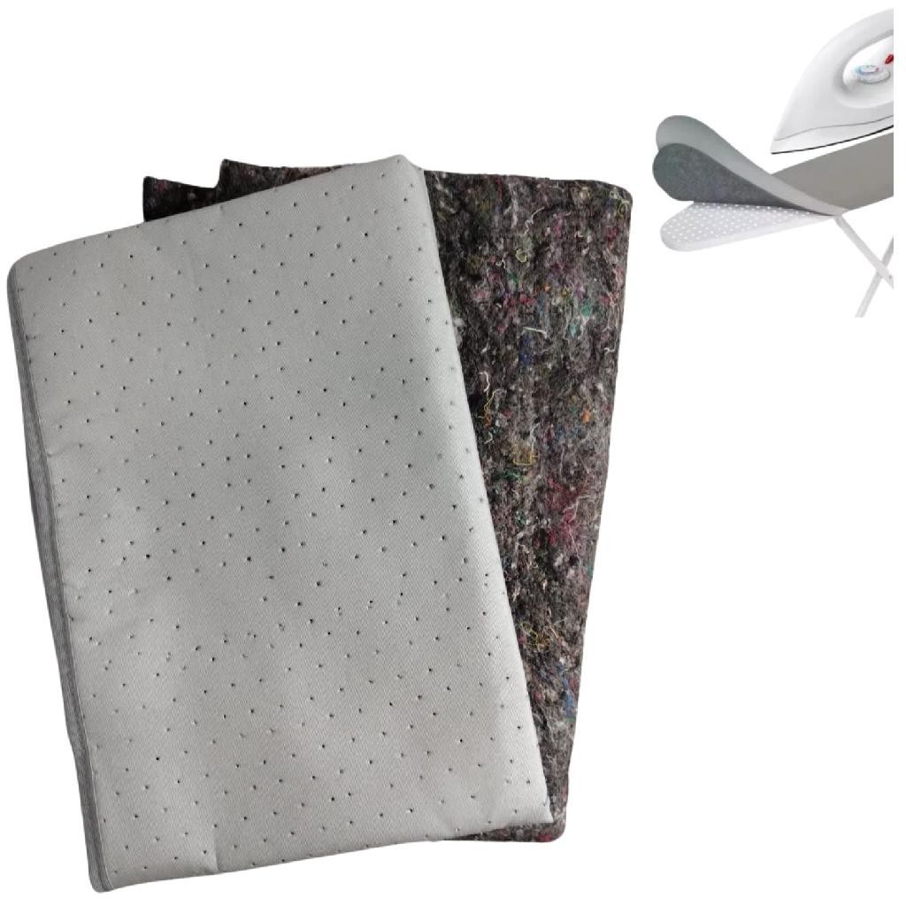 Conjunto Forro Termico 1,45x50cm+Manta 1,40x40cm De Tabua De Passar Roupa Cor Cinza Forro Com Cordão
