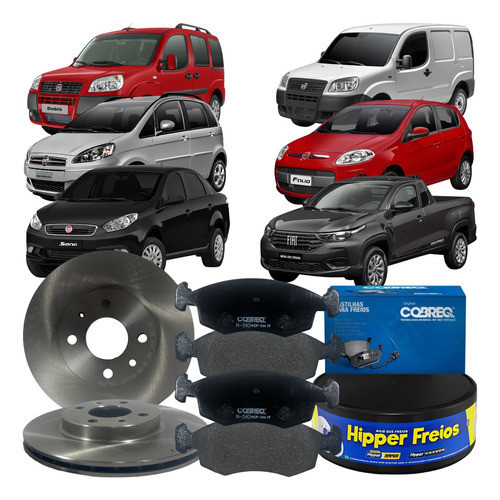 Kit Disco Freio Dianteiro Pastilha Fiat Palio 2010 Á 2017
