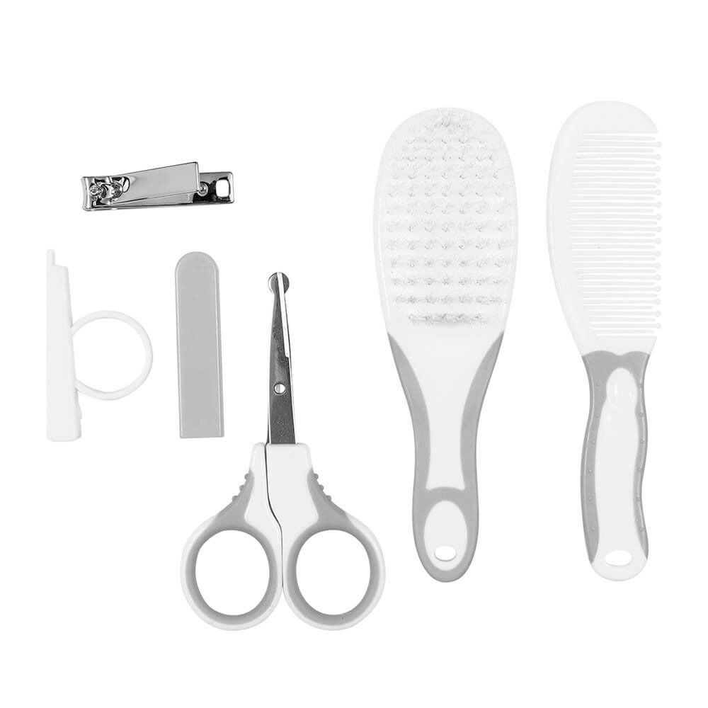 Buba Kit de Higiene Cuidados Para o Bebê - Branco e Cinza