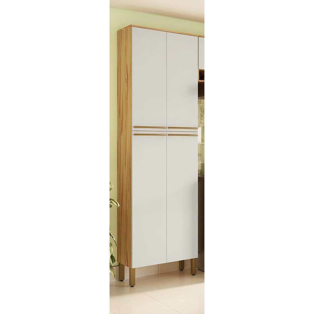 Paneleiro Duplo com 4 Portas 100% MDF Itália Espresso Móveis Amêndoa/Off White - Home & Living