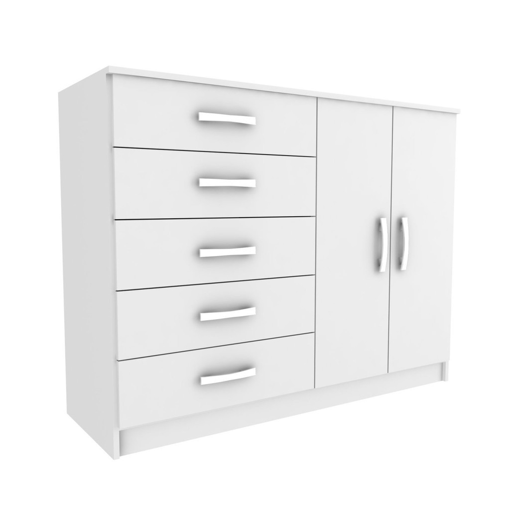 Cômoda Infantil 2 Portas 5 Gavetas Austin em Oferta na Shopee