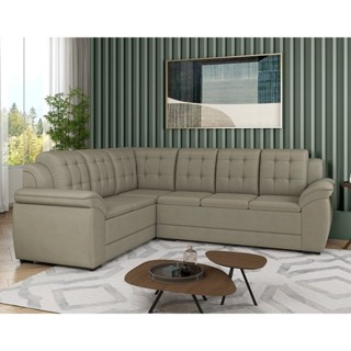 Sofá de Canto para Sala de Estar 05 Lugares Londres Castor em Oferta na Shopee