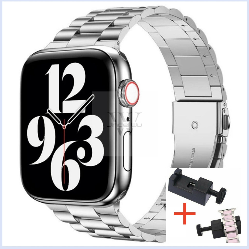 Pulseira Aço Elos 3 compativel Apple Watch Iwo W37 PRO 20 22 38 40 41 42 44 45 49 mm- JINFEI STORE